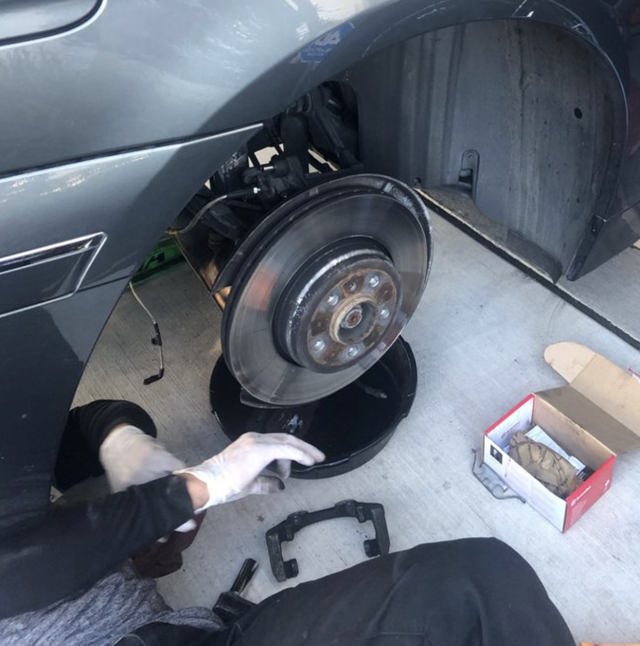 this image shows brake repair in Fontana, CA